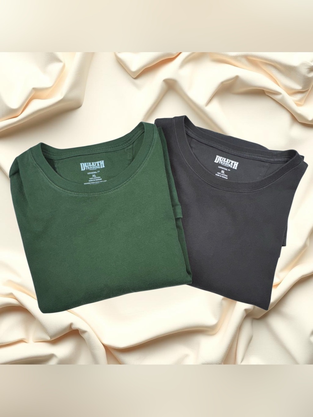 Duluth Trading Co Longtail T 2 Men's XL Long Sleeve Crew T Shirts Green/Gray